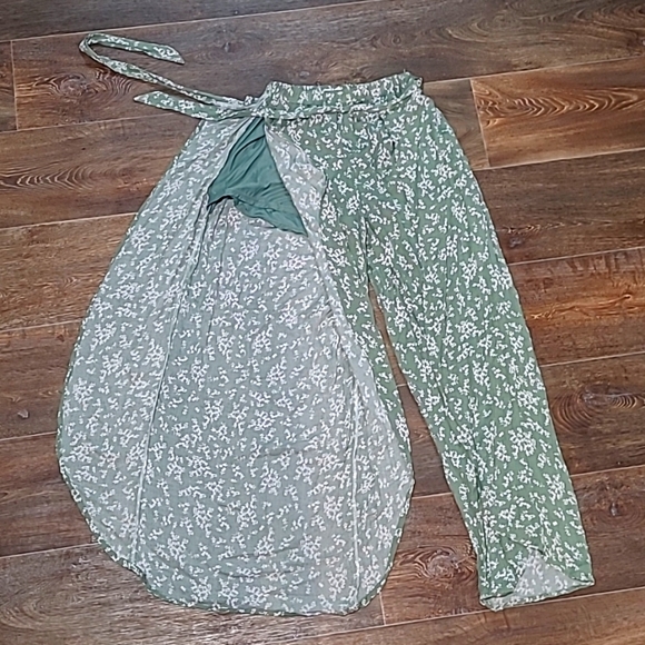 Wide Leg Flowy Tie Up Pants - Picture 1 of 3